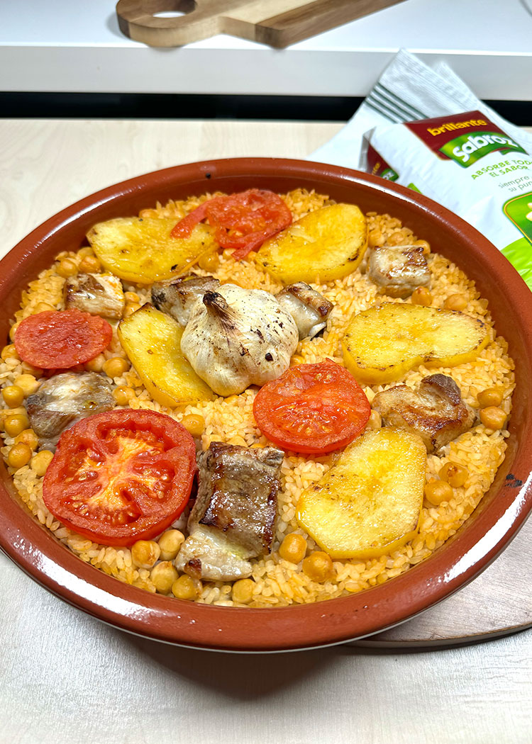Presentación de arroz al horno de la abuela