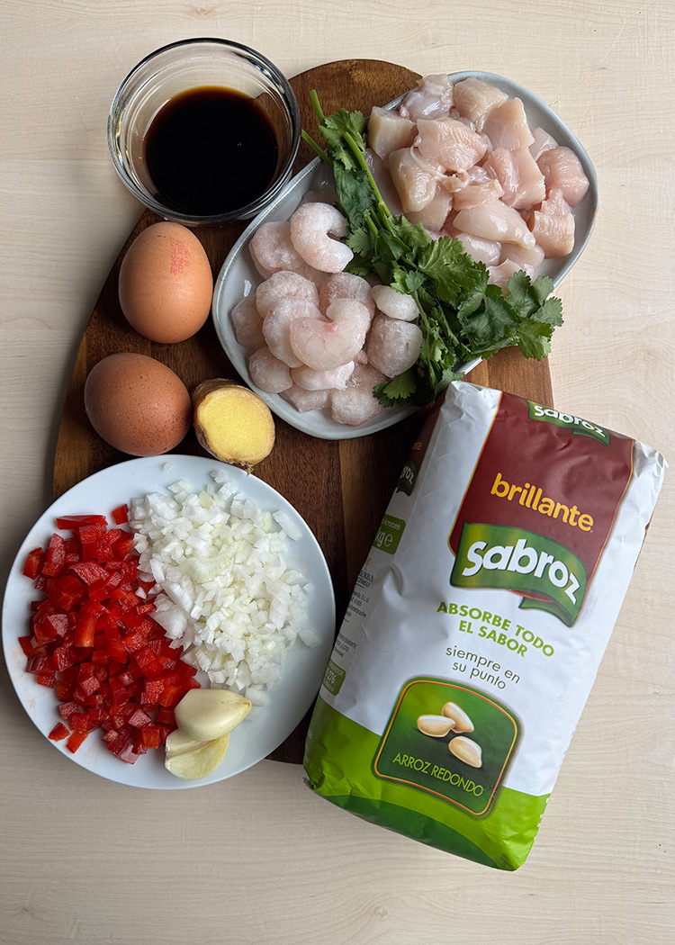 Ingredientes de arroz mixto