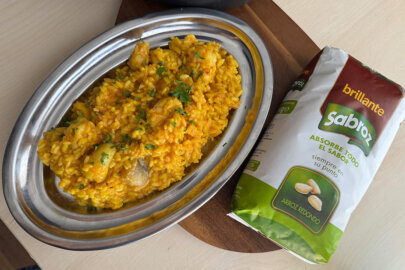 Arroz con rape y langostinos