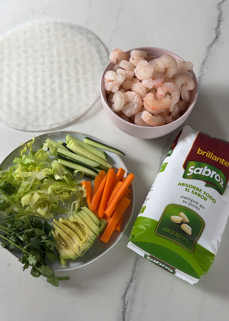 Ingredientes para rollitos vietnamitas