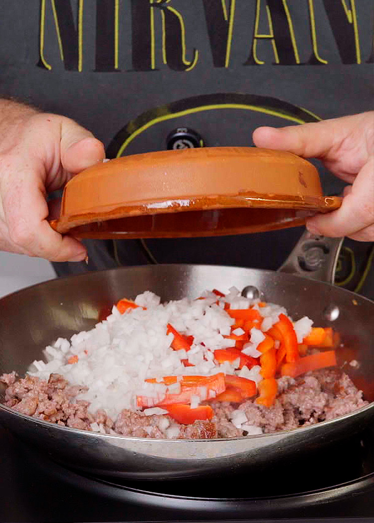 añadir verduras para arroz con carne picada