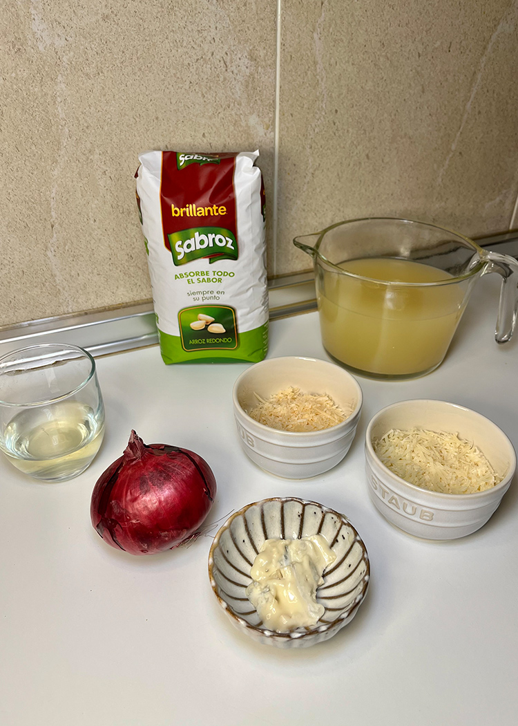ingredientes para risotto de queso