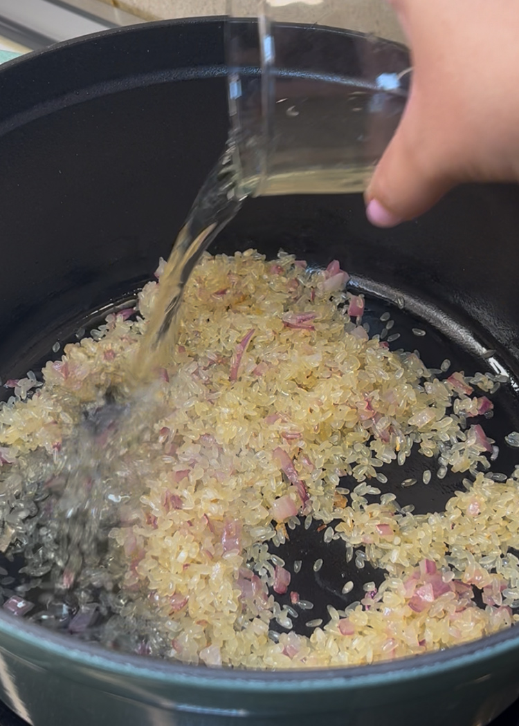 desglasar para risotto de queso
