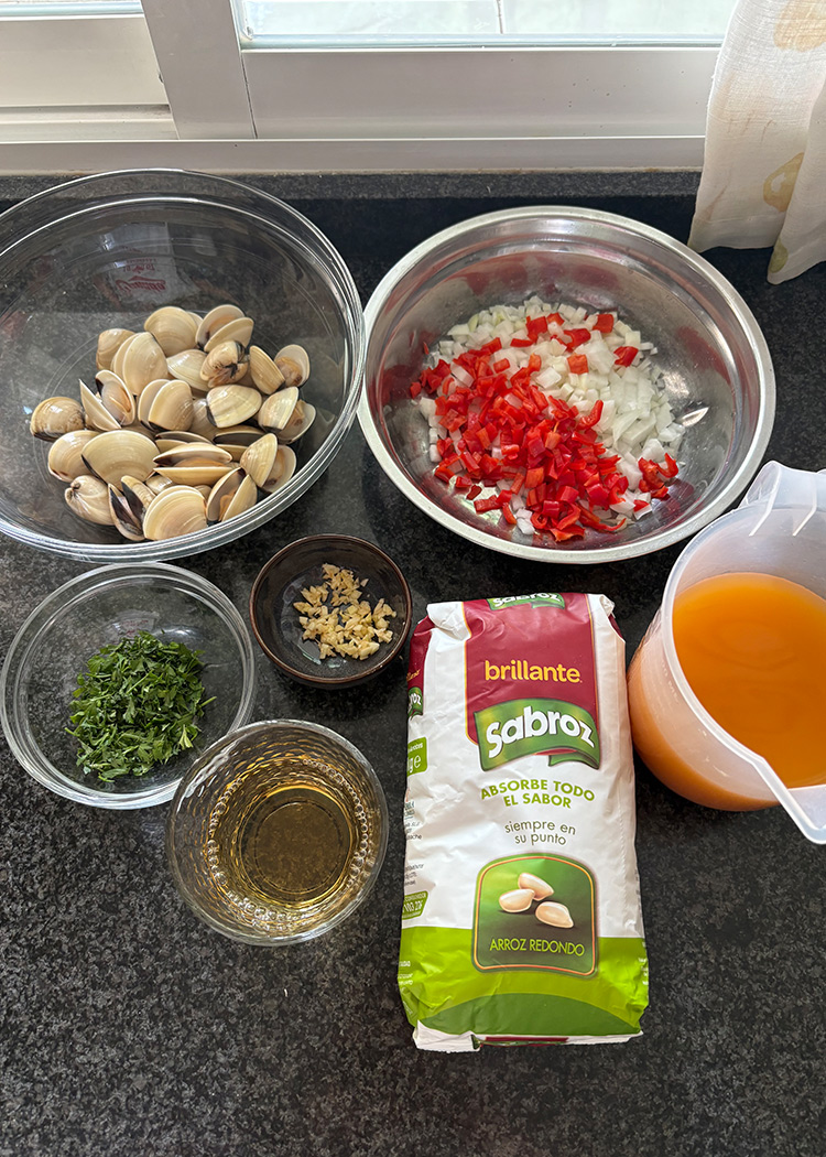 ingredientes para arroz con almejas