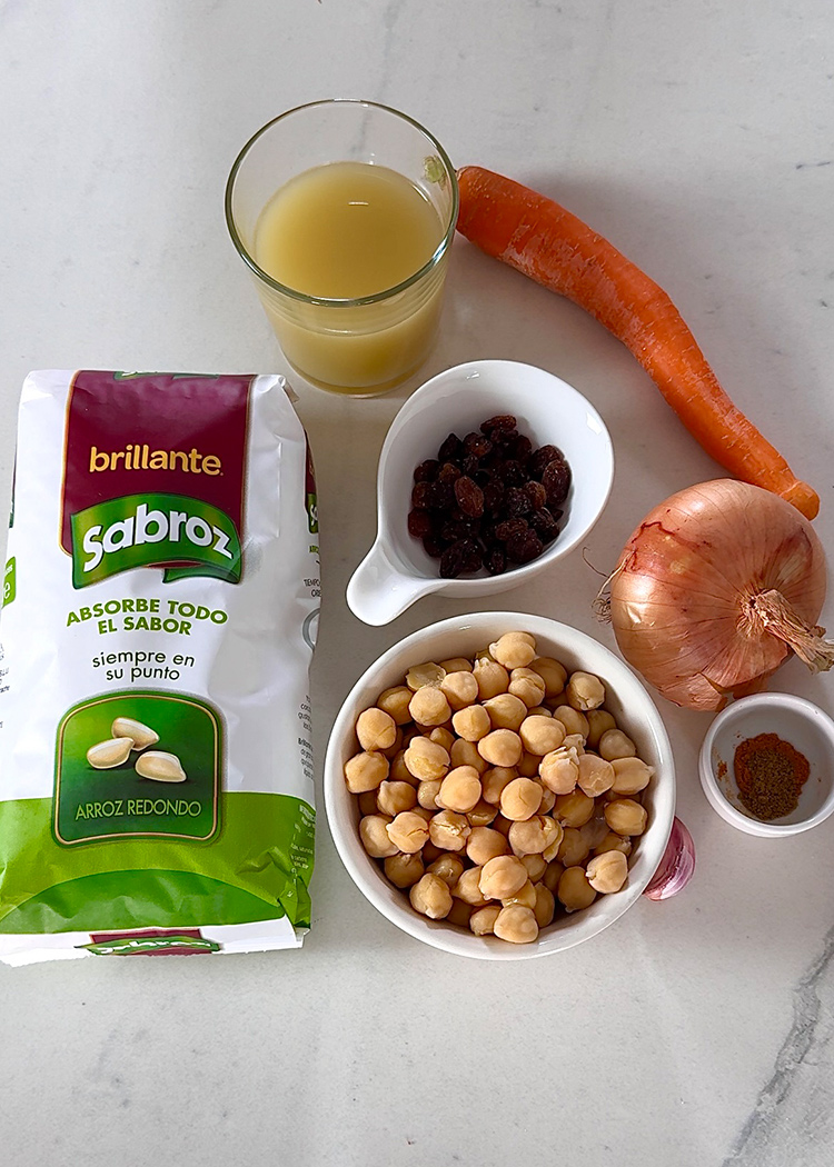 ingredientes para arroz marroquí