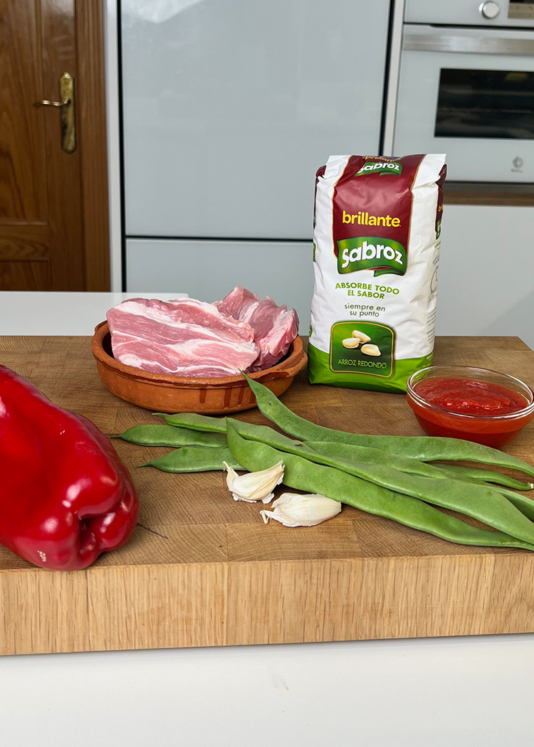 Ingredientes para arroz murciano