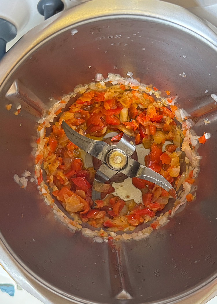 sofrito para arroz con bogavante en thermomix