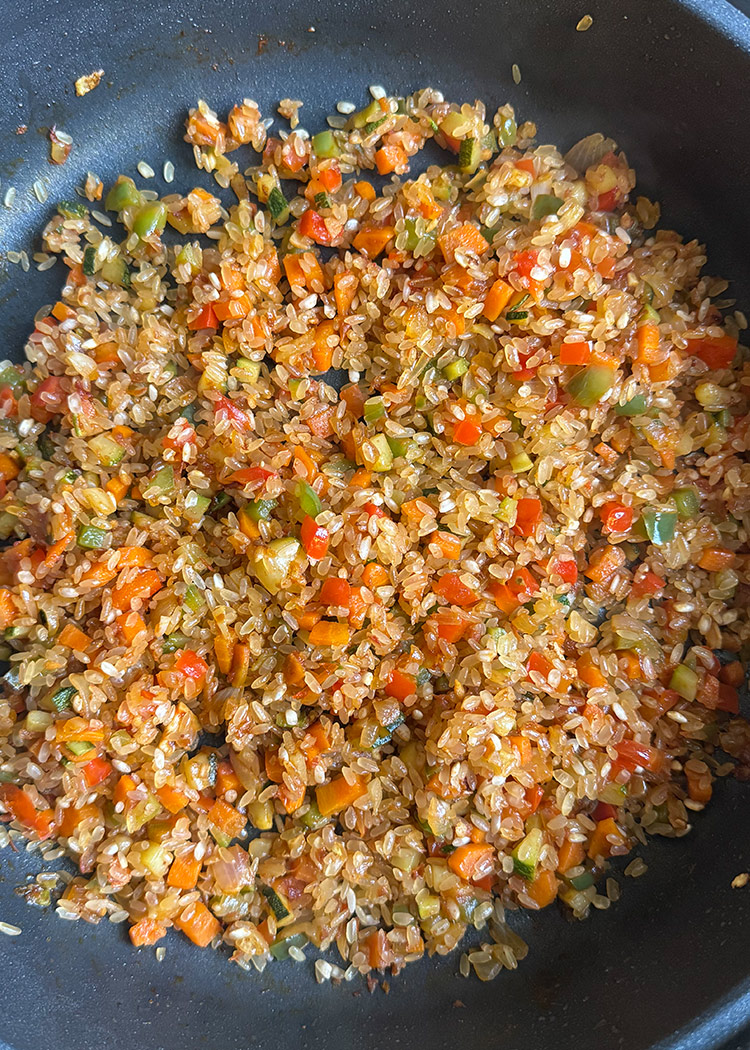 rehogar arroz para arroz a la campesina