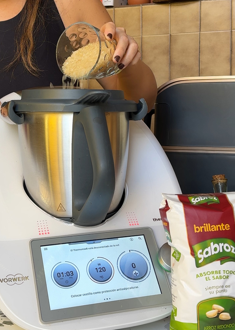 arroz para arroz con bogavante en thermomix