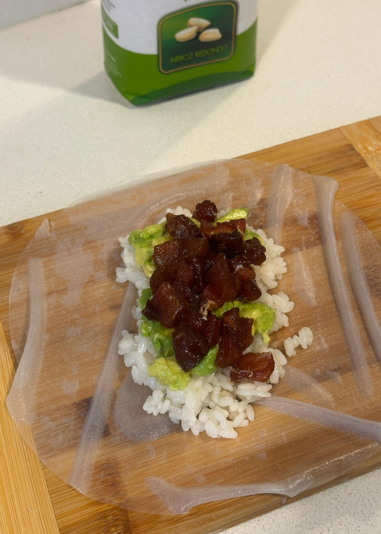 montar sushi para receta de sushi