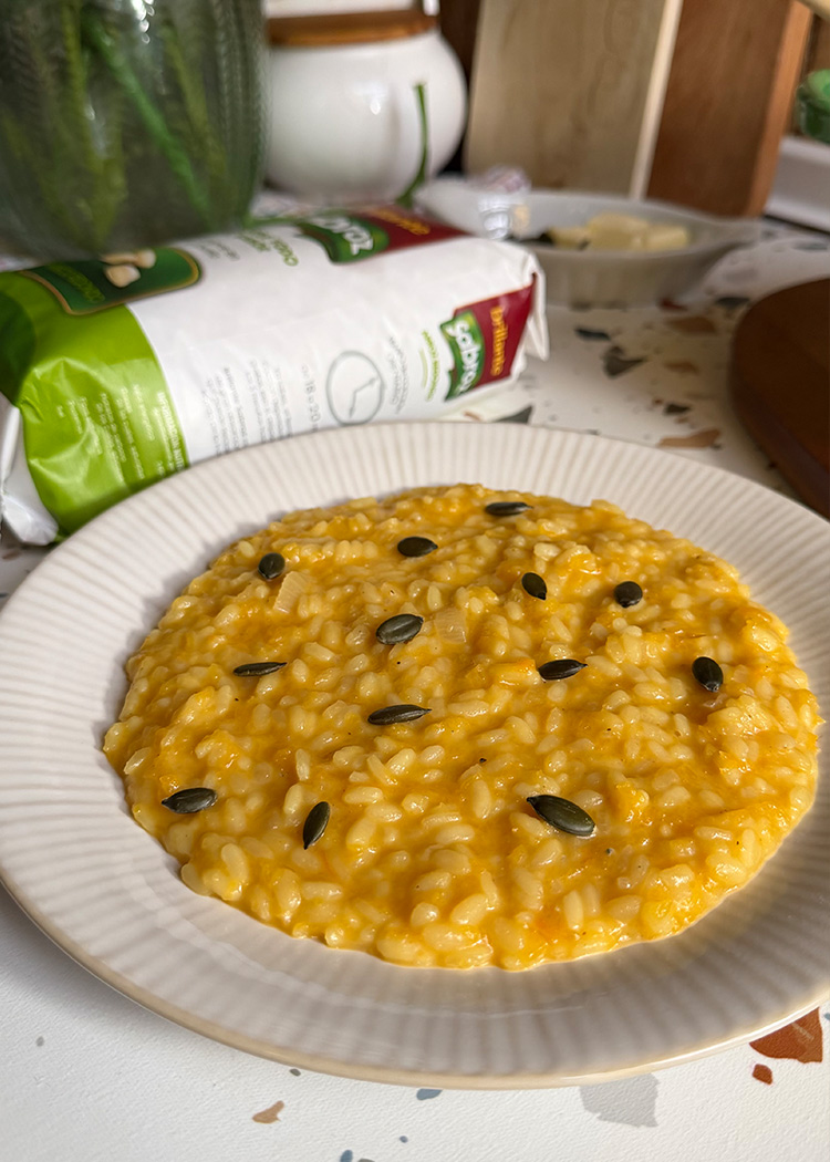 presentación risotto de calabaza