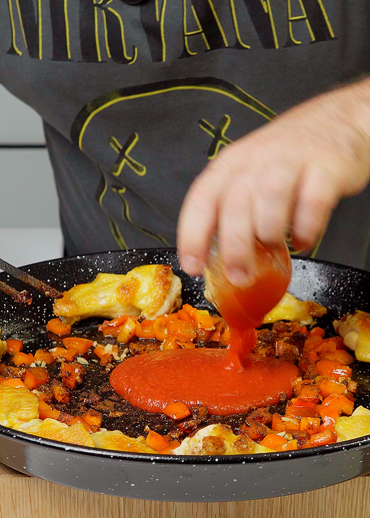 sofrito para paella de carne