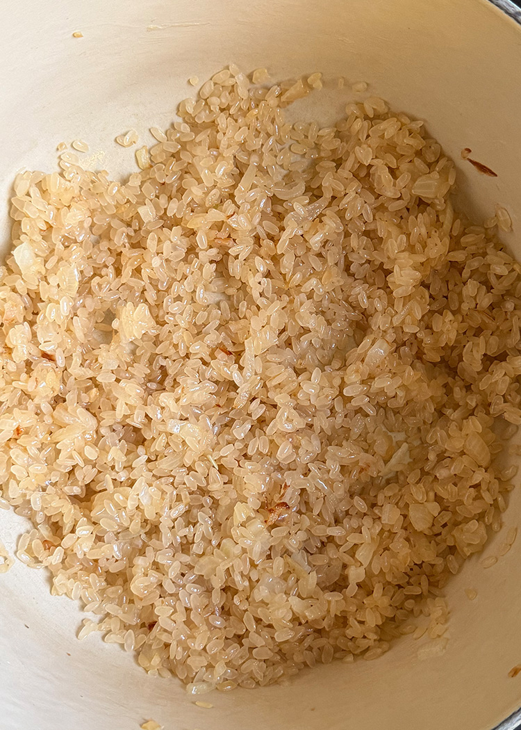 arroz para para risotto de calabaza