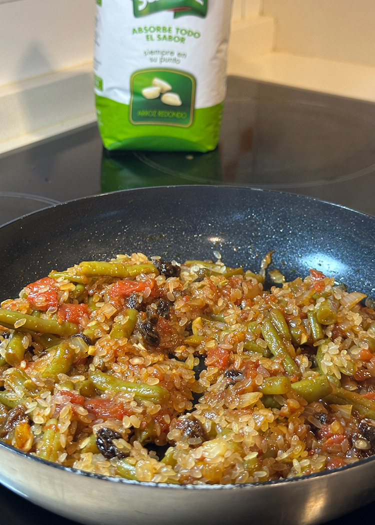 arroz para arroz con judías verdes