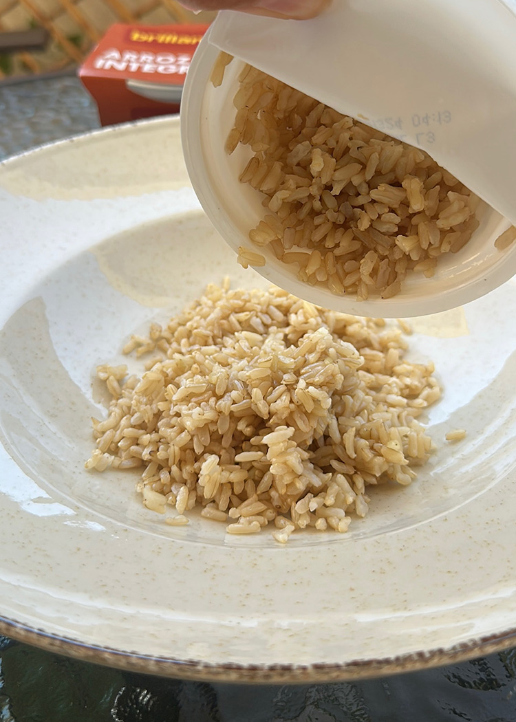 calentar vasito para arroz al microondas