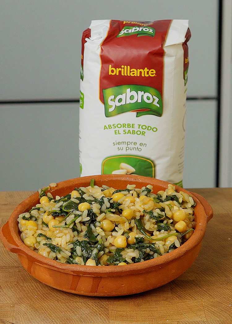 Arroz con espinacas