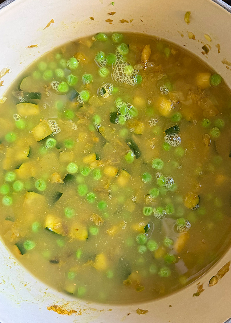 caldo para arroz con verduras al curry