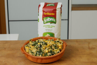 arroz con espinacas y garbanzos