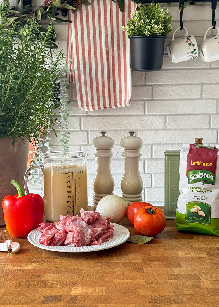 ingredientes para arroz con cordero