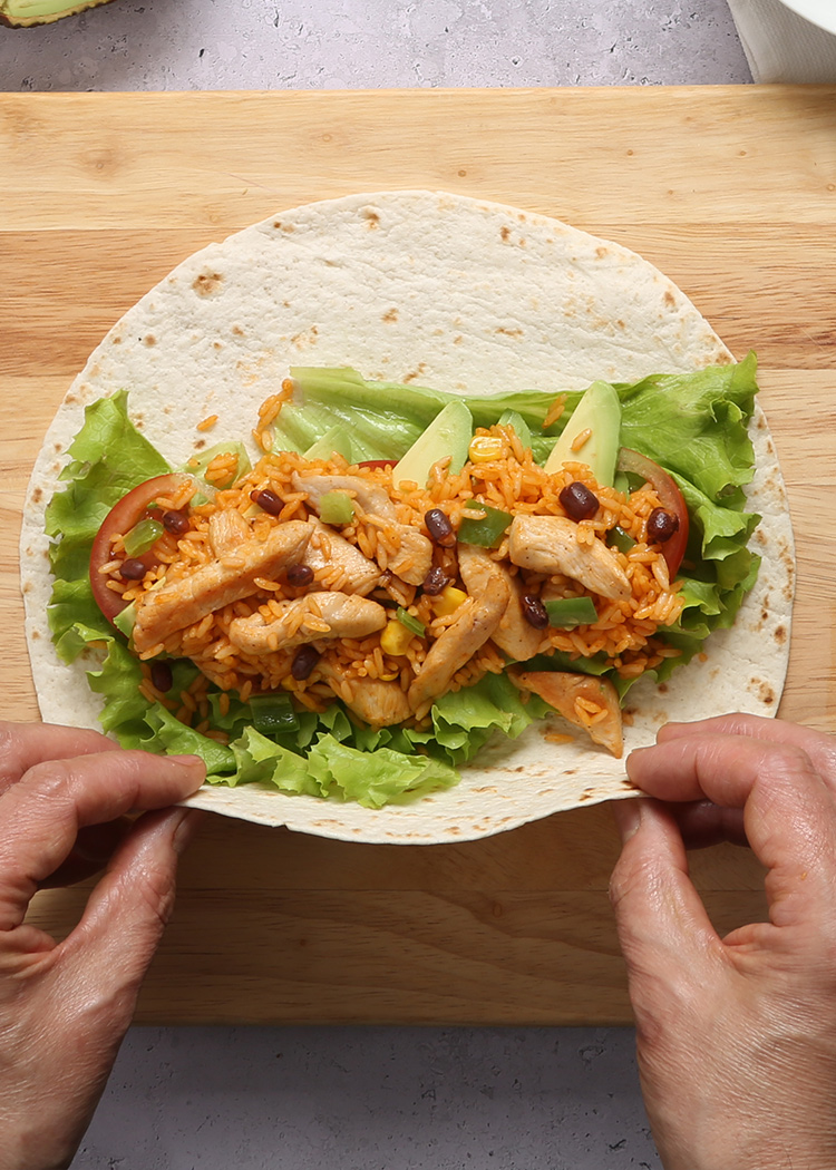 monta el burrito para burrito de arroz