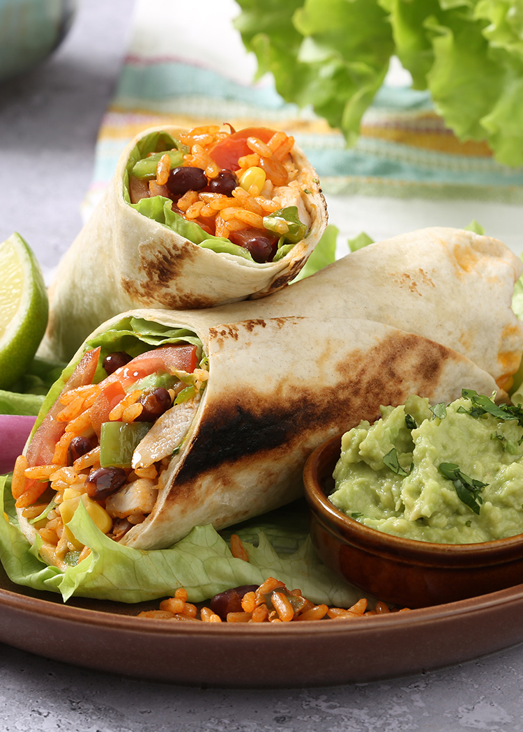 Burrito de arroz: cocina Tex-Mex con vasitos en casa